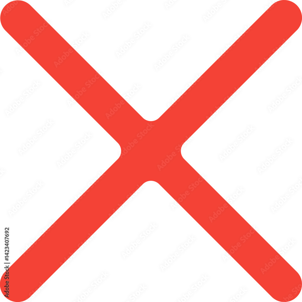 Obraz premium Cross Close Thin Rounded Icon