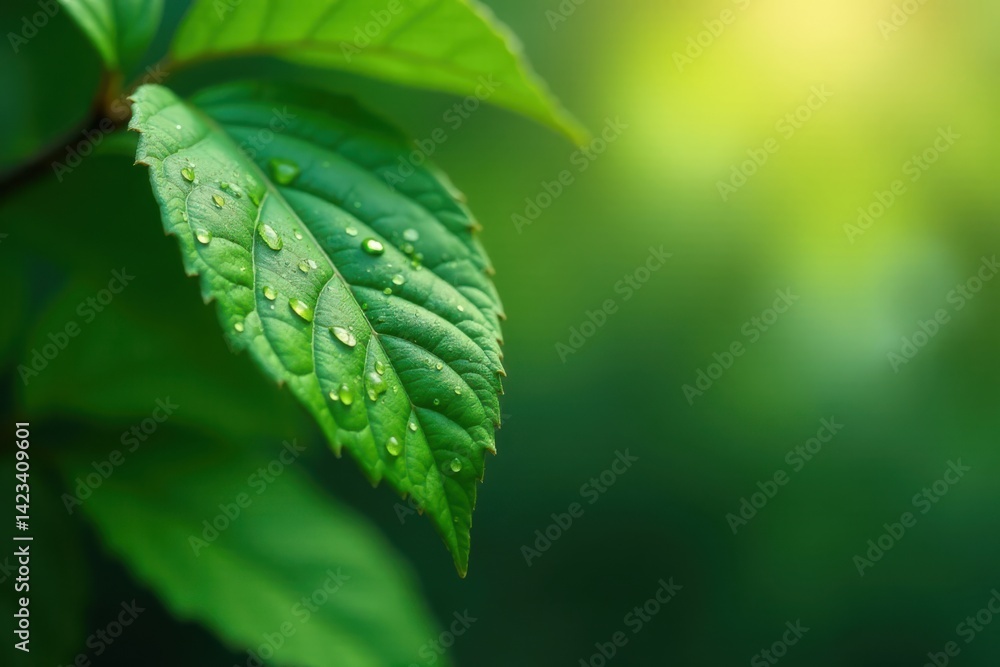 Water droplets on a leaf falling off a tree, autumn, foliage Water droplets on a leaf falling off a tree, autumn, foliage