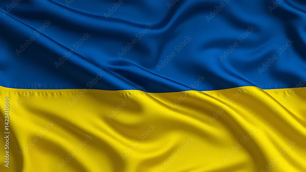 Waving Ukrainian flag as elegant blue and yellow background Waving Ukrainian flag as elegant blue and yellow background