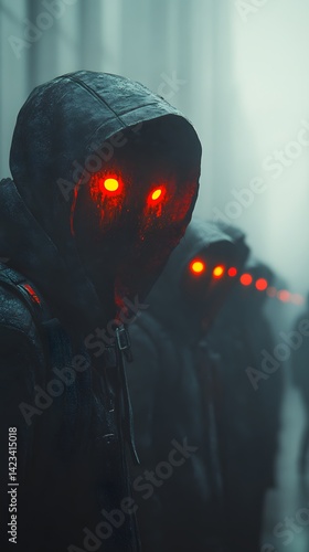 Ethereal Fog Beings Glowing Eyes Mystic Magic Vibes Image