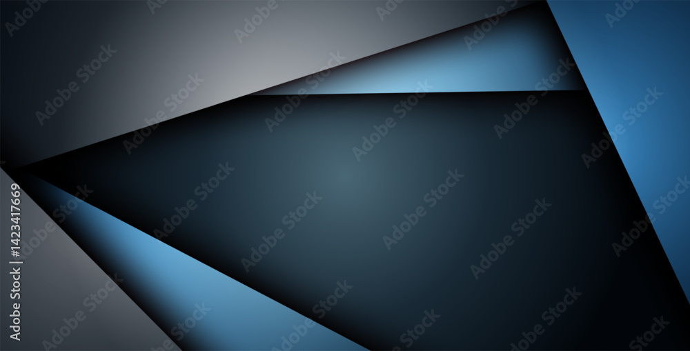 Abstract blue navy triangle overlap with text on dark blank space design modern luxury futuristic background vector illustration. eps10 vector Abstract blue navy triangle overlap with text on dark blank space design modern luxury futuristic background vector illustration. eps10 vector