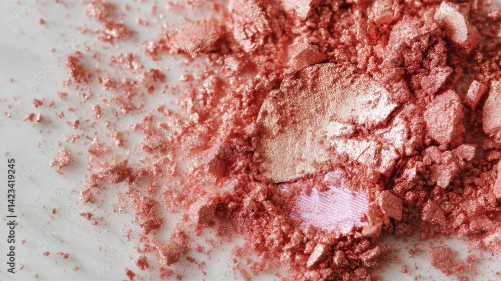 Naklejka premium Shimmery Rose Gold Powder Makeup Smear