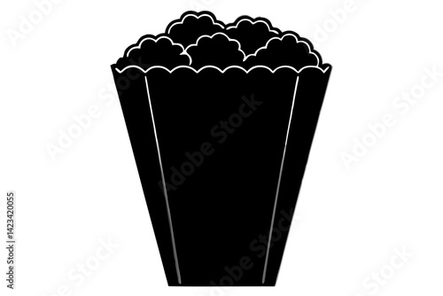 Popcorn Bucket silhouette vector illustration
