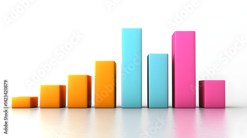 Free Download vibrant Colorful 3D Bar Chart Representing Data And Business Growth - GFXLoad