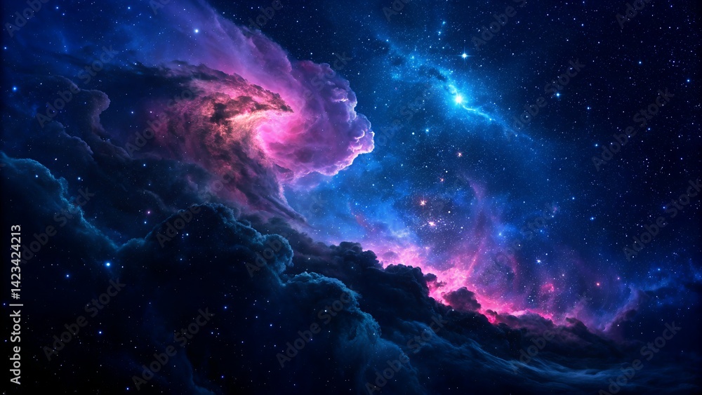 Fototapeta premium Blue Nebula Universe’s Ever Expanding Beauty