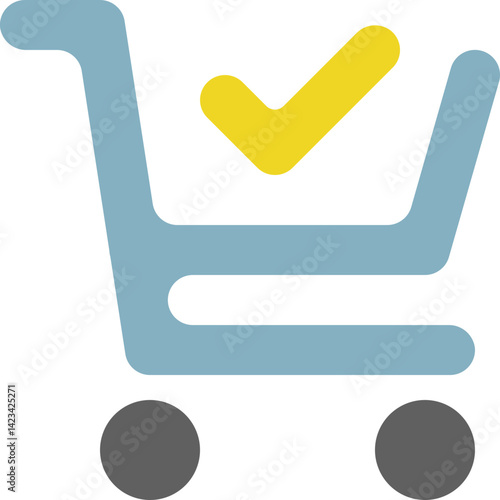 Cart Check In Rounded Shape Icon