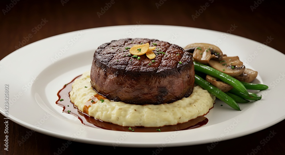Seared Filet Mignon with Creamy Mashed Potatoes: An Elegant Culinary Still Life Seared Filet Mignon with Creamy Mashed Potatoes: An Elegant Culinary Still Life