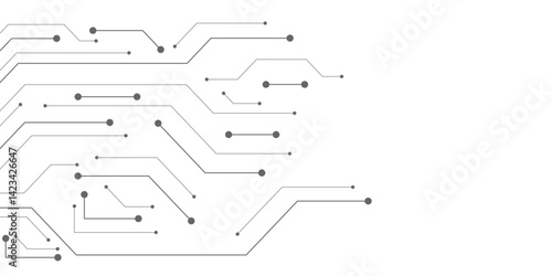 Abstract background with technology circuit board texture. Electronic motherboard illustration. Communication and engineering concept. Vector illustration