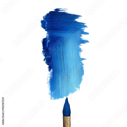 Obraz na płótnie blue paint brush strokes in watercolor isolated against white background w salonie