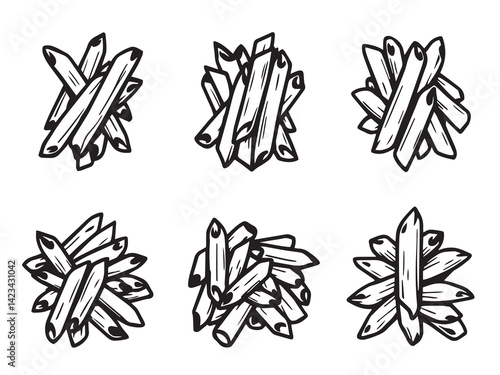 Penne vector line art illustration