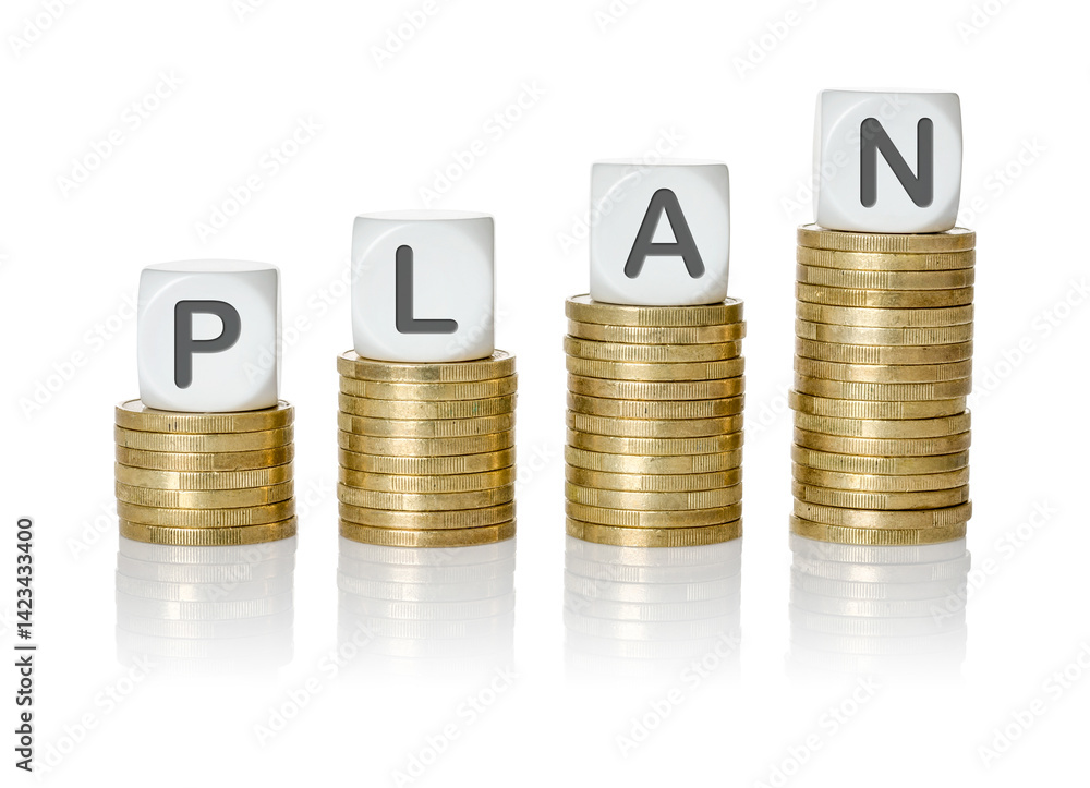 Coin stacks with letter dice - Plan Coin stacks with letter dice - Plan
