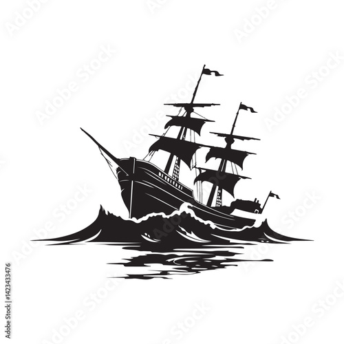 Shipwreck simple minimal black silhouette