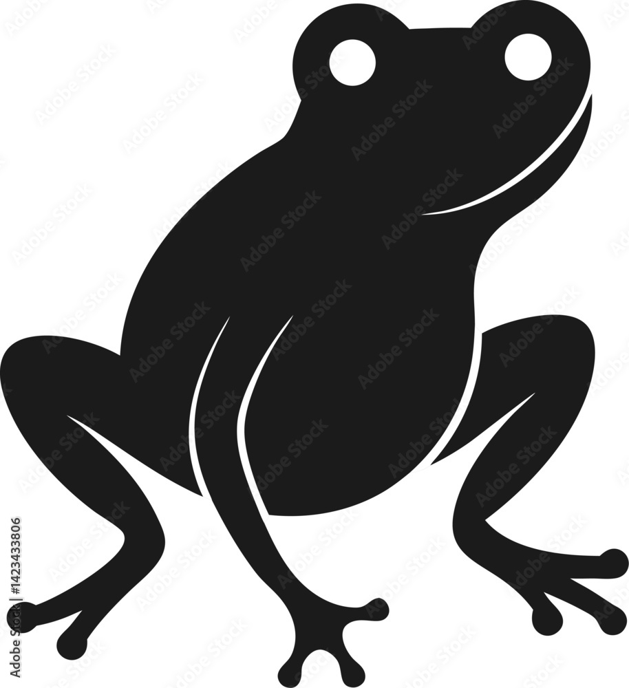 Obraz premium Frog icon Silhouette vector on transparent background