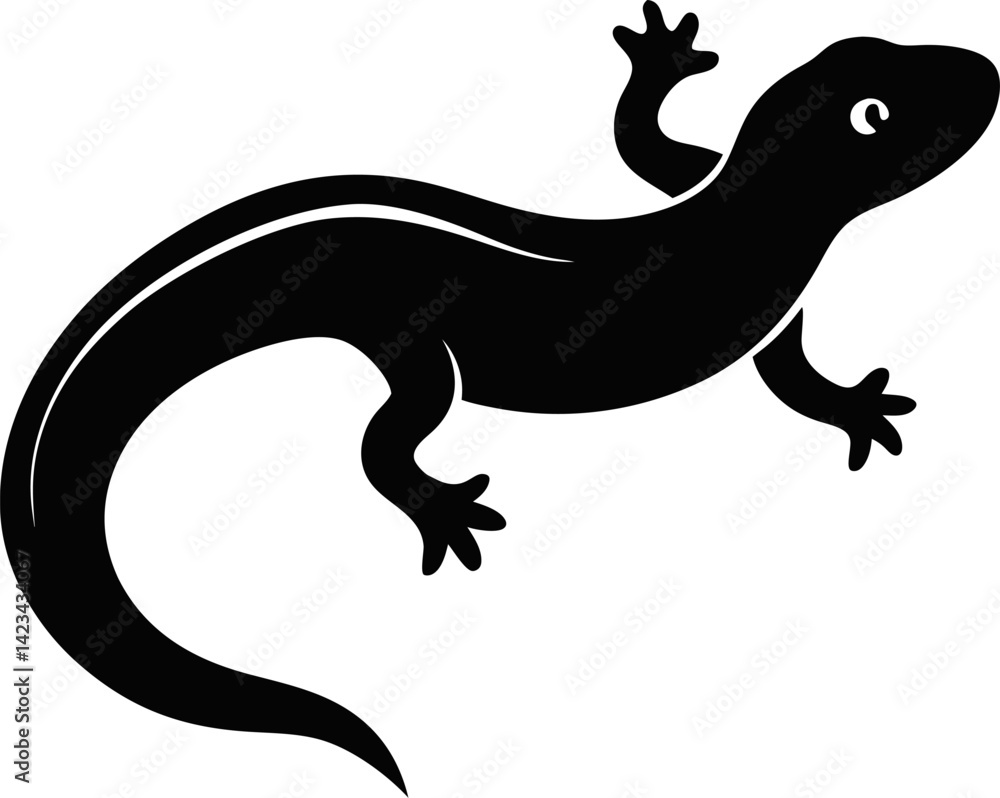 Naklejka premium Salamander icon Silhouette vector on transparent background