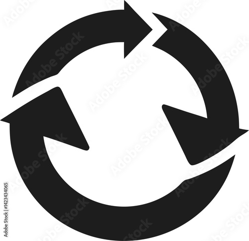 Reload icon  Silhouette vector on transparent background