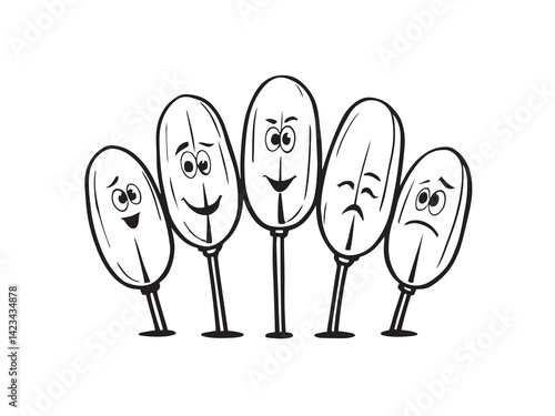 Rolled Oat vector line art illustration