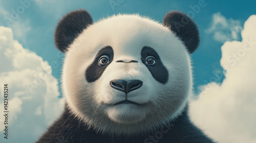 Kopf eines Panda Bärs schaut in die Kamera