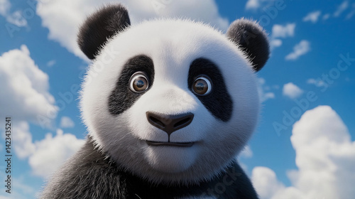 Kopf eines Panda Bärs schaut in die Kamera