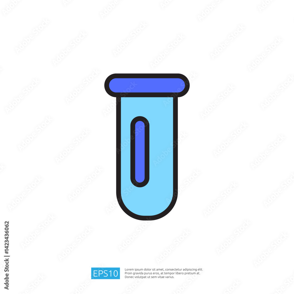 Laboratory Test Tube Icon Representing Scientific Research and Experimentation in Education and Science Laboratory Test Tube Icon Representing Scientific Research and Experimentation in Education and Science
