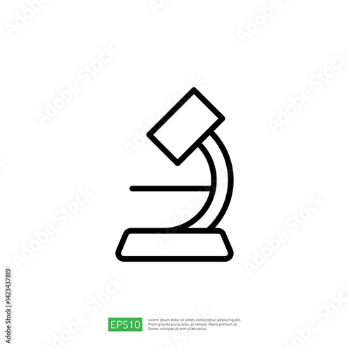 Microscope Icon Representing Education and Science in a Research Laboratory Setting