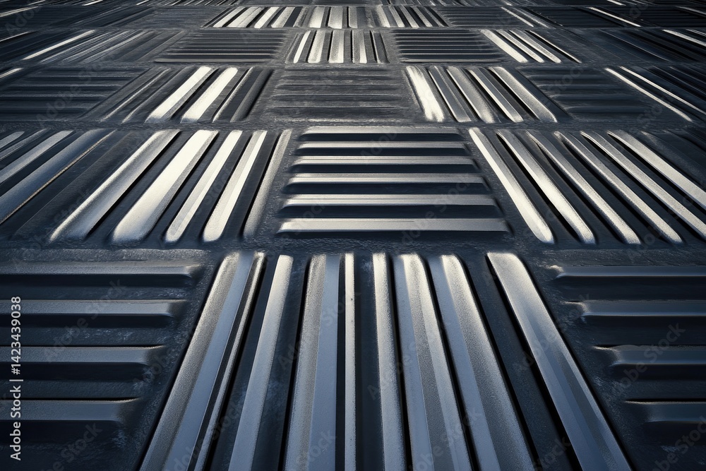 Obraz premium Geometric metal floor pattern