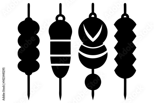 set of Shish Kabob silhouette vector illustration
