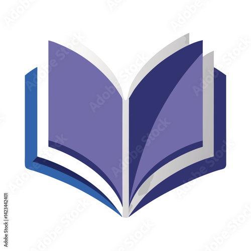 Abstract Open Book Icon Design Element
