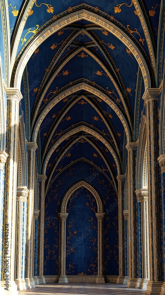 Majestic Gothic images, Majestic Gothic Archway with Deep Blue and Gold Ornate Ceilings, Royal Gothic Corridor with Dreamy Blue-Gold Arches – A Touch of Magic & Majesty Majestic Gothic images, Majestic Gothic Archway with Deep Blue and Gold Ornate Ceilings, Royal Gothic Corridor with Dreamy Blue-Gold Arches – A Touch of Magic & Majesty