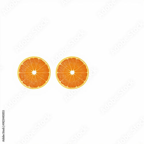 Wallpaper Mural Two perfectly symmetrical orange slices isolated on a clean white background ideal for healthy food or drink designs. Torontodigital.ca