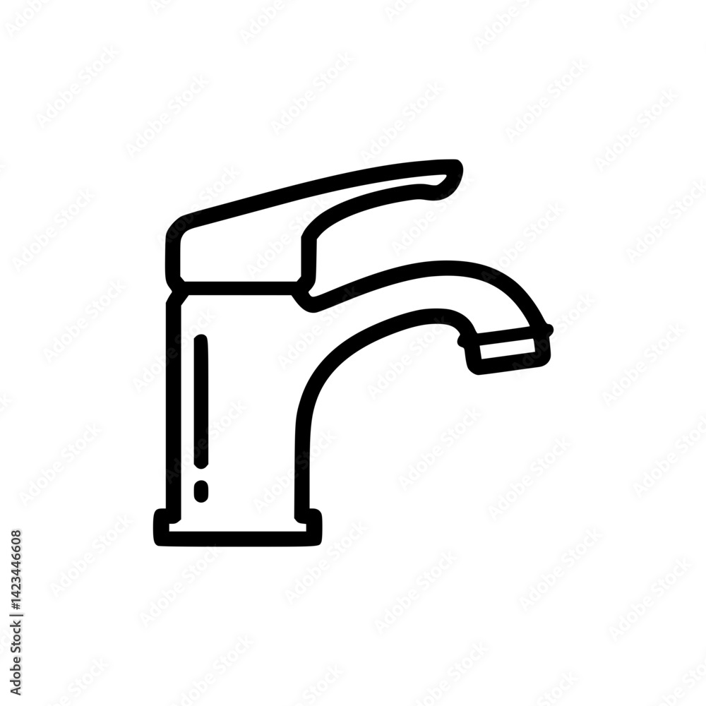 Outline faucet design in minimalist style Outline faucet design in minimalist style