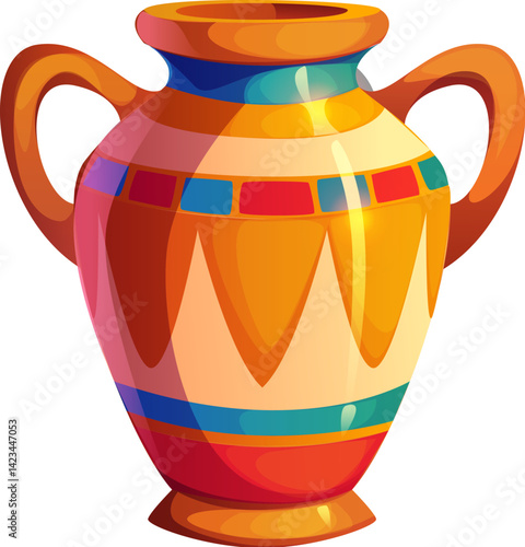 Ancient Egypt game icon of amphora pitcher for Egyptian treasure, vector asset. Ancient Egypt cartoon arcade game element and asset of amphora jug or vase from Pharaoh tomb for Egyptian adventure game