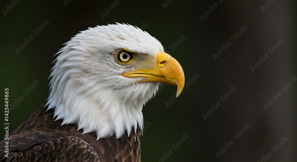 Eagle Profile Portrait Bird of Prey with Sharp Gaze Eagle Profile Portrait Bird of Prey with Sharp Gaze