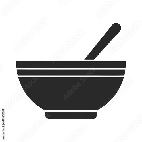 Soup Bowl icon silhouette vector illustration