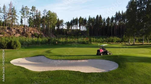 Sweden. Flying over fields and roads in Sweden.