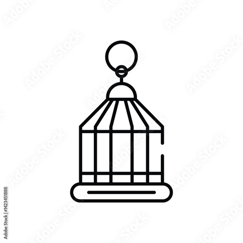 Bird Cage vector icon stock illustration