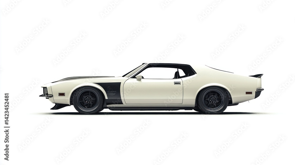Fototapeta premium Classic muscle car side profile