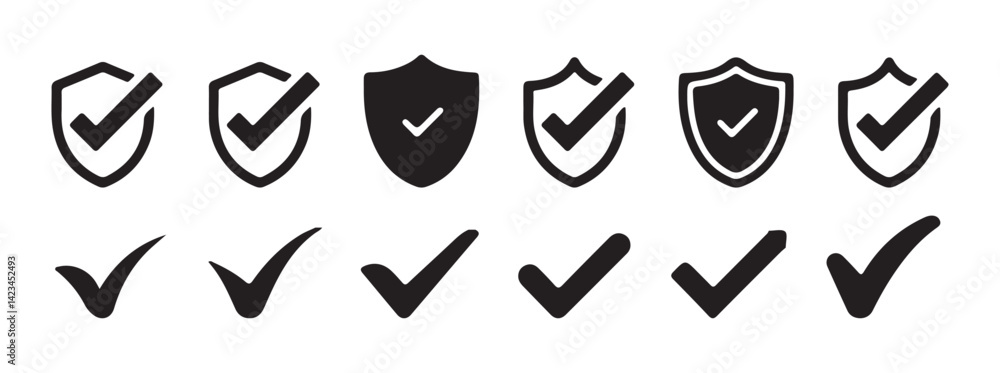 Checkmark icon set, approved symbol, checked checkbox mark, checkmark set black c,,ghek mark icon set. vector illustration eps 10. Checkmark icon set, approved symbol, checked checkbox mark, checkmark set black c,,ghek mark icon set. vector illustration eps 10.