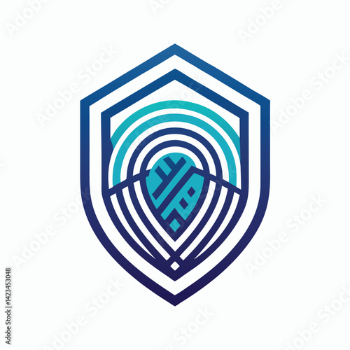 Sleek minimalist logo design representing biometric security technology with a focus on modern aesthetics and innovative protection concepts