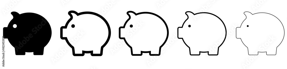 IÔNE DE COCHON. SYMBOLE DE COCHON MINIMALISTE MODERNE