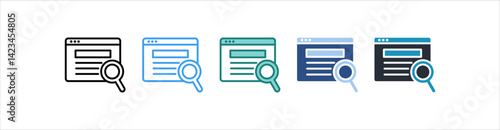 Search Icon In Different Style Vector