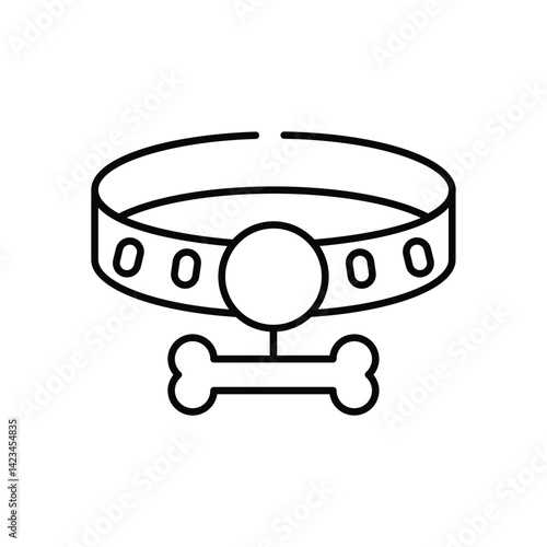 Pet Collar vector icon stock illustration