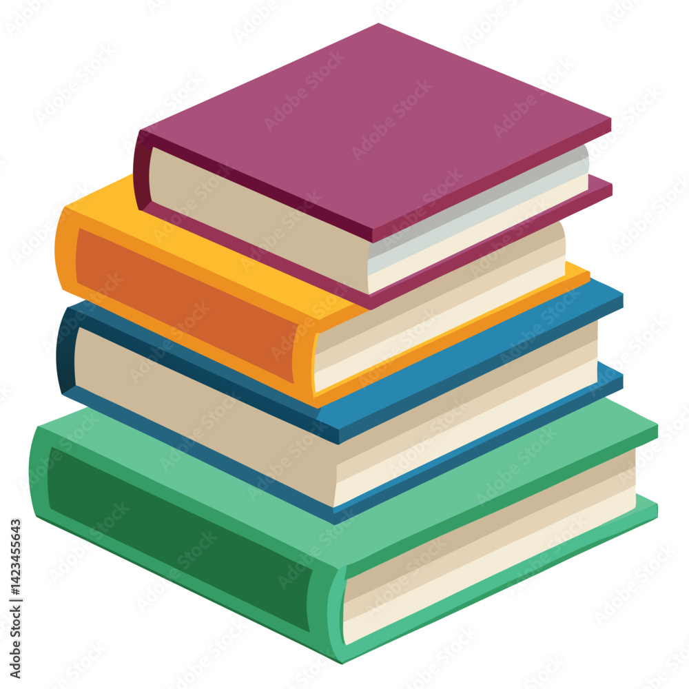 Stack of Colorful Books Isometric Illustration Stack of Colorful Books Isometric Illustration