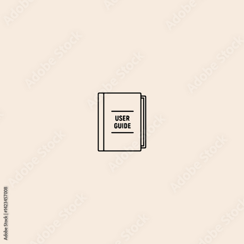 User guide book icon flat vector design. 