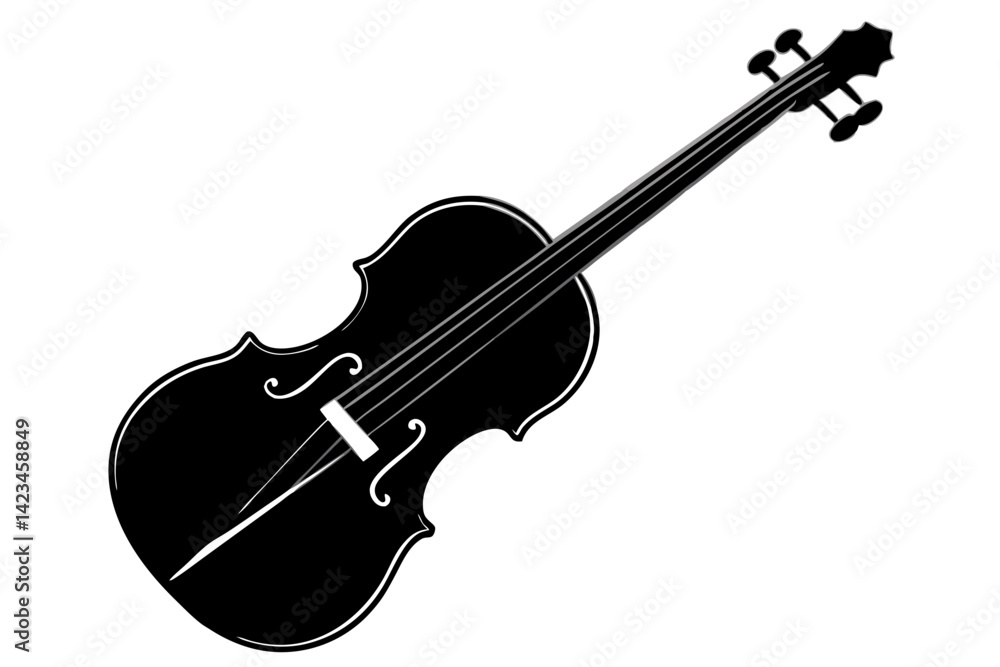 Obraz premium violin icon silhouette vector illustration