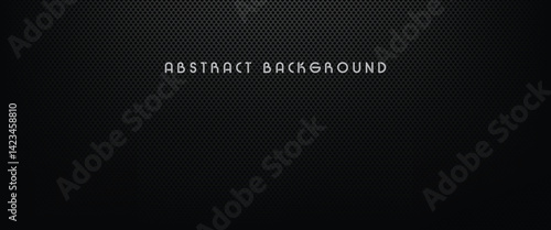 3d Black metal texture steel background. Perforated sheet metal.