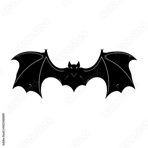Stylized Bat Vector Silhouette Halloween Graphic Illustration For Posters Decorations Gothic Design