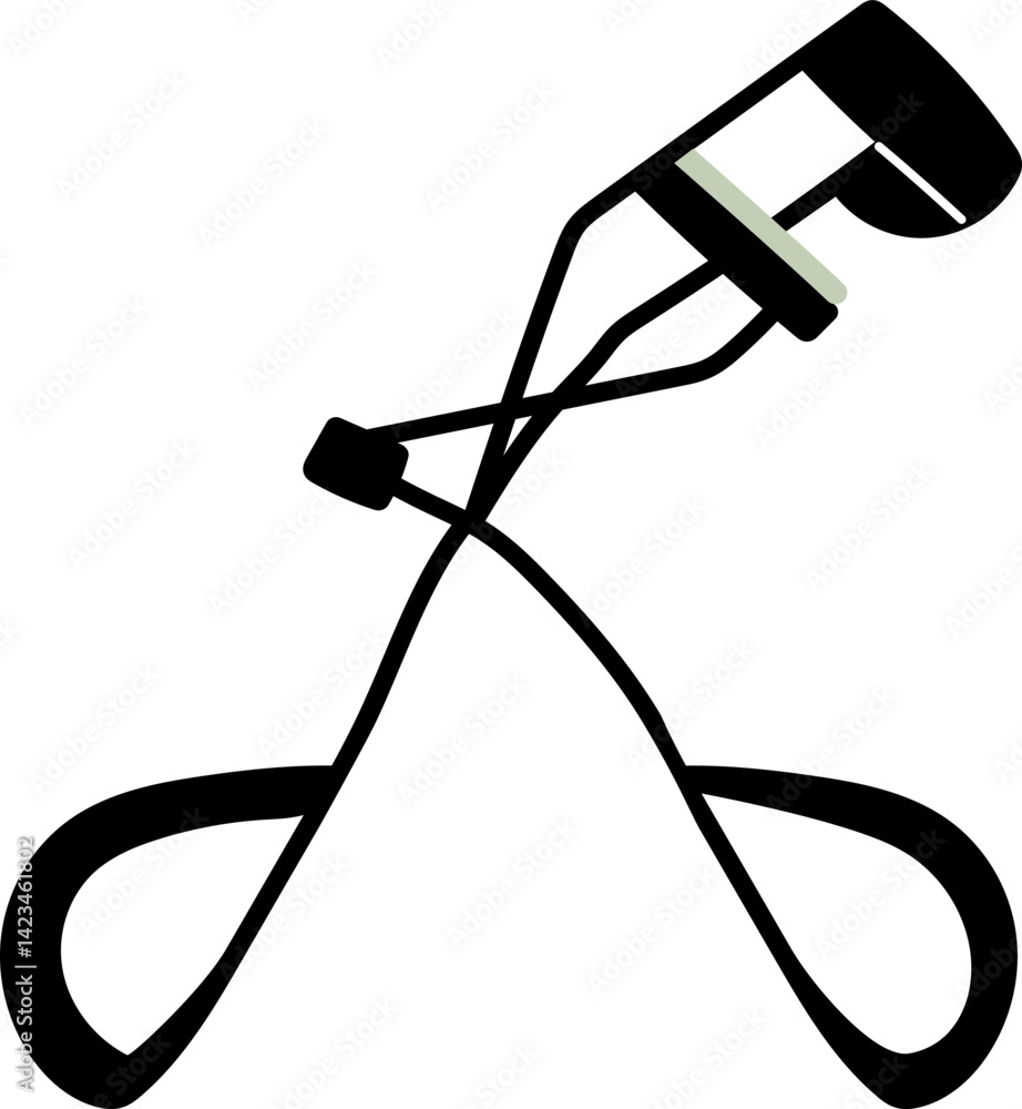 Obraz premium Hand Drawn Cosmetic Makeup Eyelash Curler Tool