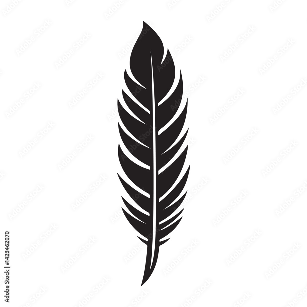 Feathered Arrow minimal black silhouette Feathered Arrow minimal black silhouette
