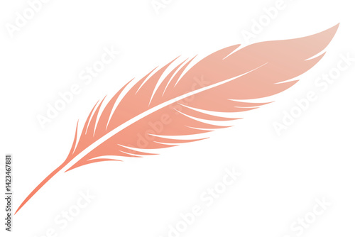 feather of a bird on a white background. Vector illustration.