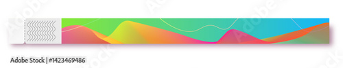 Bracelet event access colorful empty style for id fan zone or vip, party entrance, concert backstage identification, security checking, event. Mock up festival. Vector 10 eps